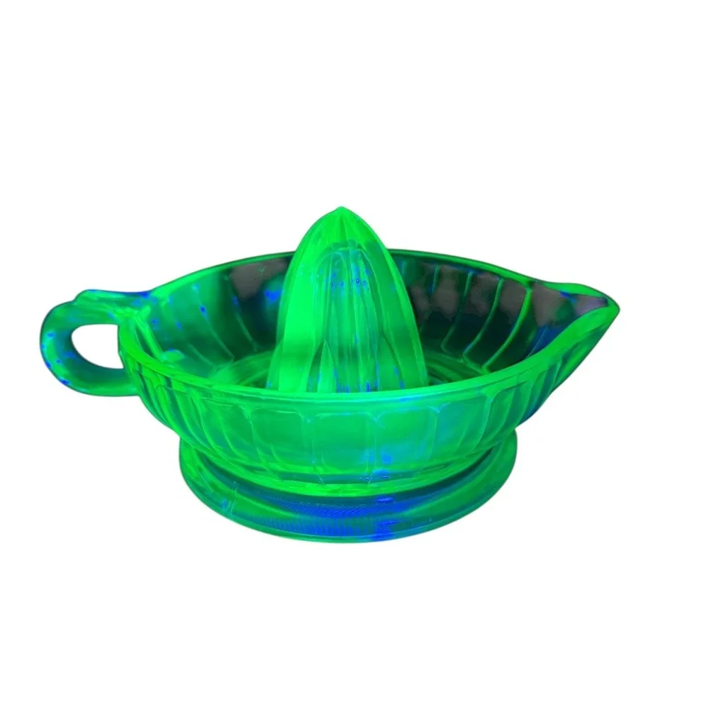 Uranium Glass Juicer Vintage Green Depression Glass Citrus Reamer Kitchen